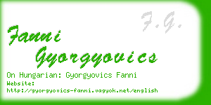 fanni gyorgyovics business card